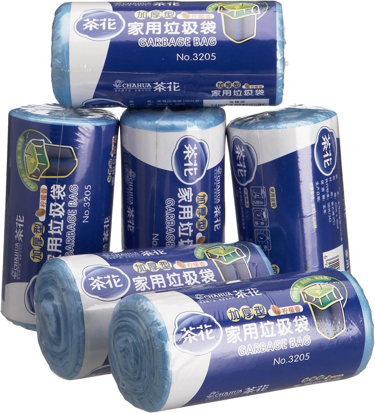 茶花中号垃圾袋 6*50只装 3205